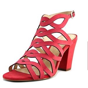 VINCE CAMUTO NORLA OPEN TOE SUEDE SANDALS